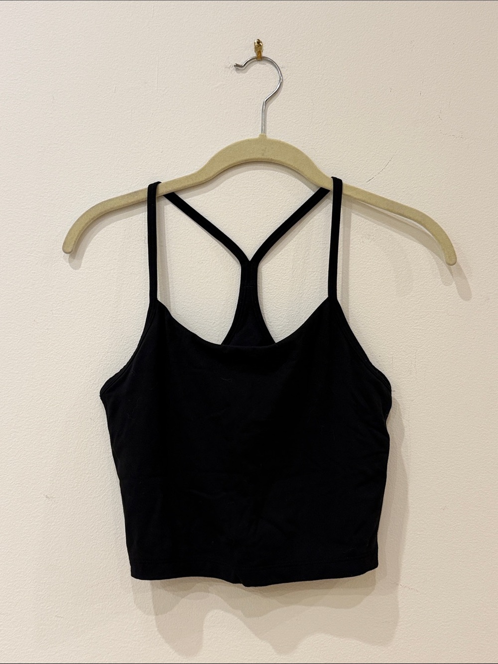 Aritzia TNAction Black Racerback Cropped Sports Bra Tank
